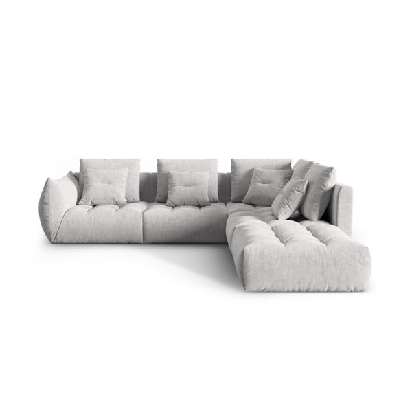 Kampinė sofa šviesiai pilkos spalvos (su dešiniuoju kampu/„L“ formos) Bloom – Micadoni Home