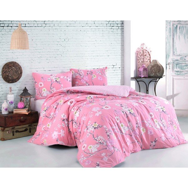Viengulė patalynė rožinės spalvos iš medvilnės 140x200 cm Ardenya – Mijolnir