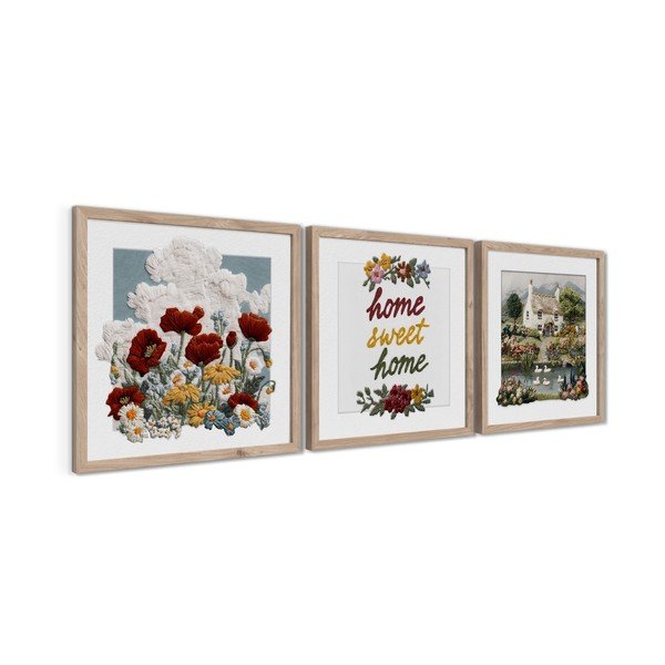 Paveikslai 3 vnt. 30x30 cm Sweet Home – Styler-image-4