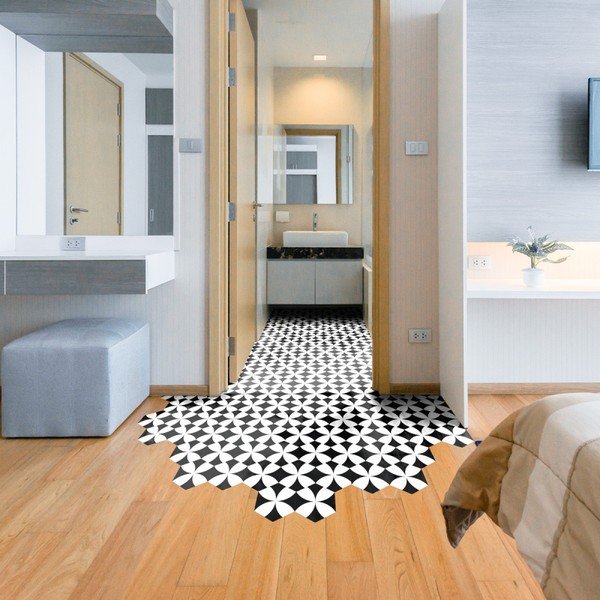 10 "Ambiance" grindų lipdukų rinkinys, šešiakampiai Bernardo, 40 x 90 cm-image-2