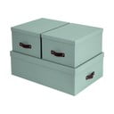 Daiktadėžės iš kartono mėtų spalvos su dangčiu 3 vnt. 31x47x15 cm Inge – Bigso Box of Sweden