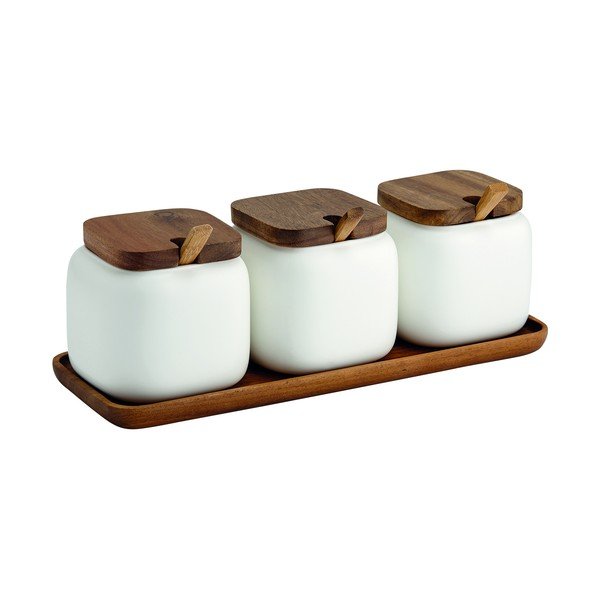 Iš porceliano  maisto laikymo indai 3 vnt. cukrui/druskai Essentials – Ladelle