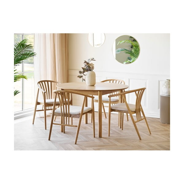 Natūralios spalvos iš ąžuolo masyvo valgomojo kėdė su porankiais Agustin – House Nordic-image-4