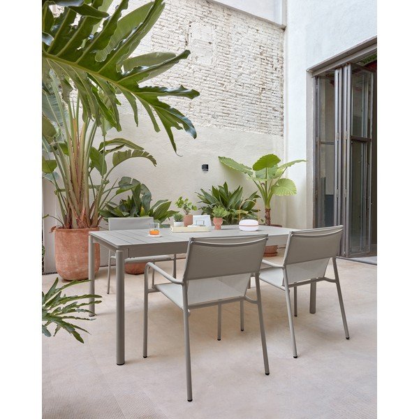 Iš aliuminio sodo valgomojo stalas 90x140 cm Zaltana – Kave Home-image-1
