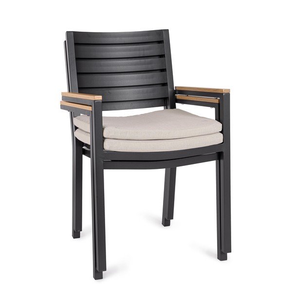 Antracito spalvos metalinė sodo kėdė Henna – Bizzotto-image-3