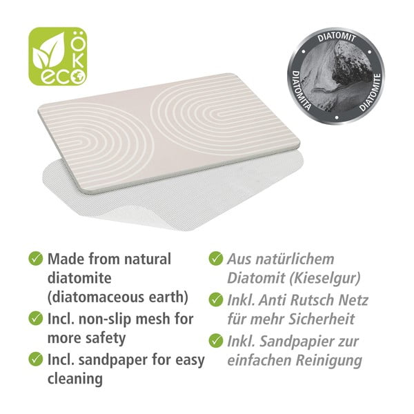 Iš diatomito vonios kilimėlis smėlio spalvos 39x60 cm Nazca – Wenko-image-3