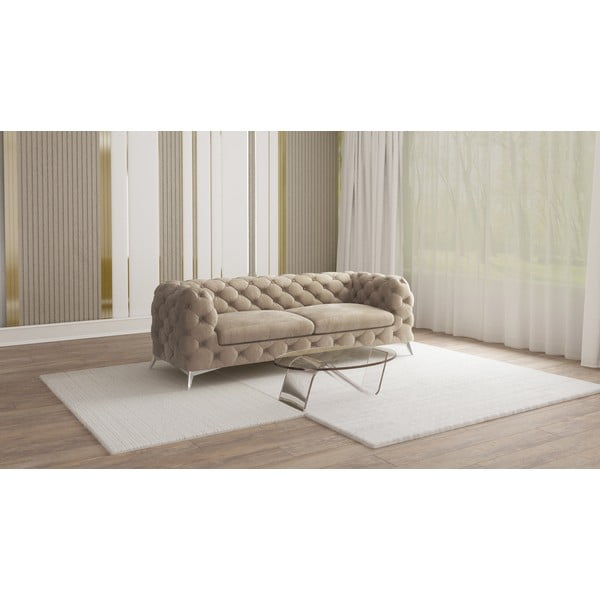 Pilkai smėlinės spalvos iš velveto sofa 225 cm Chelsea – Ropez-image-1