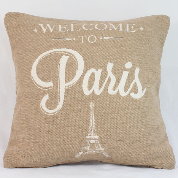 Užvalkalas pagalvei "Paris", smėlio spalvos, 40x40 cm