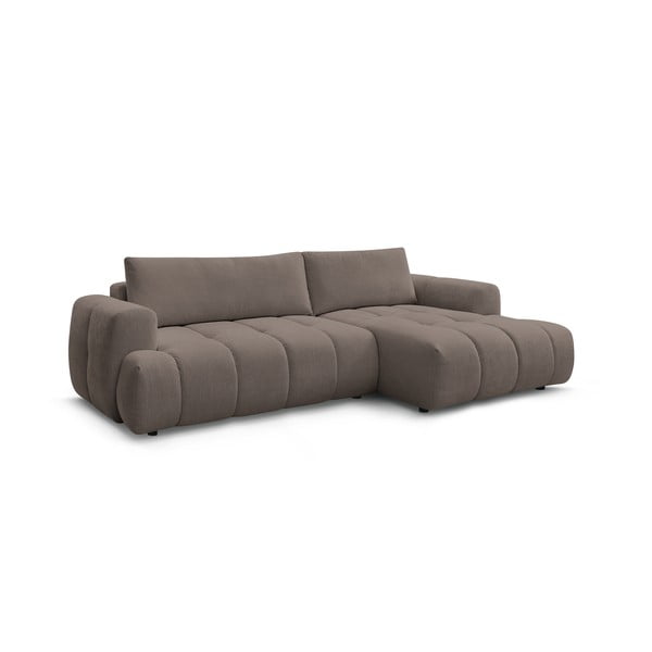 Taupe spalvos sulankstoma/su sandėliavimo vieta kampinė sofa (su dešiniuoju kampu/su gultu) Fuji – Bobochic Paris-image-3