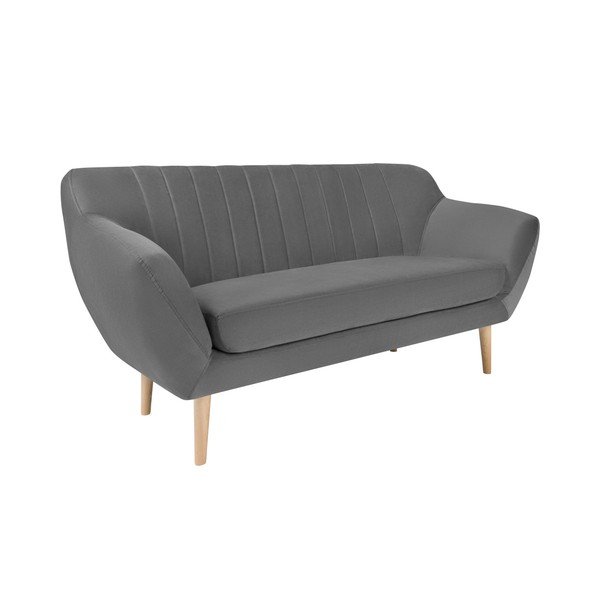 Pilka aksominė sofa Mazzini Sofos Sardaigne, 158 cm-image-2