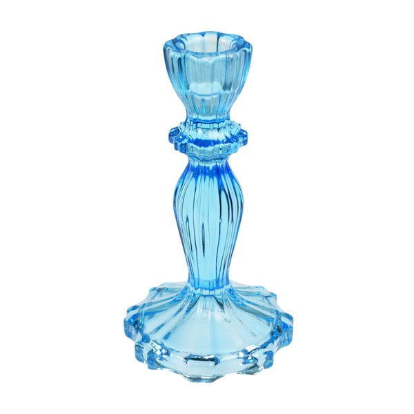 Aukšta mėlyno stiklo žvakidė - Rex London