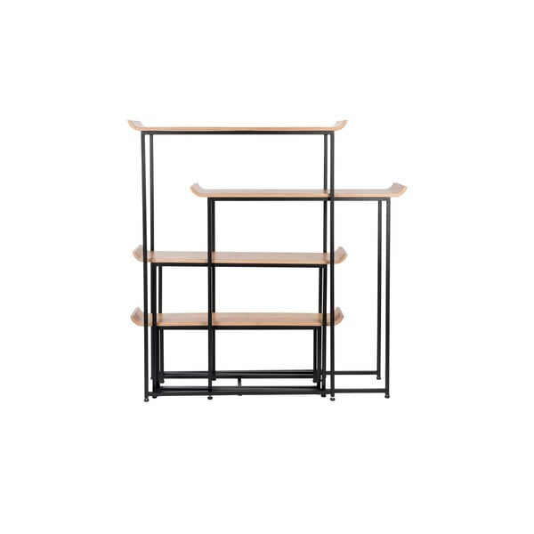 Iš bambuko pastatoma lentyna juodos spalvos/natūralios spalvos 114x148 cm Flodka – Zuiver-image-4