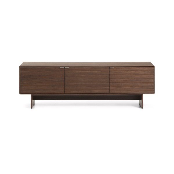 Tamsios natūralios spalvos TV spintelė iš riešutmedžio 150x46x40 cm Norlen – Kave Home-image-3