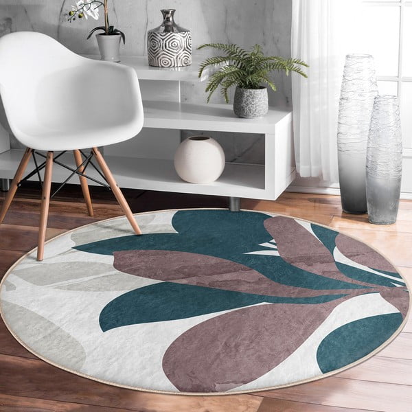 Skalbiamas/robotiniams dulkių siurbliams apvalios formos kilimas ø 100 cm Comfort – Mila Home-image-1