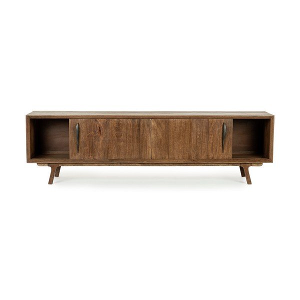 Natūralios spalvos iš mango masyvo TV spintelė 200x60x43 cm Sherman – Bizzotto-image-2