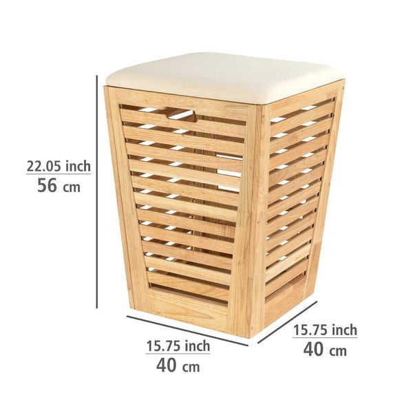 Skalbinių krepšys iš medienos natūralios spalvos 55 l Norway – Wenko-image-3