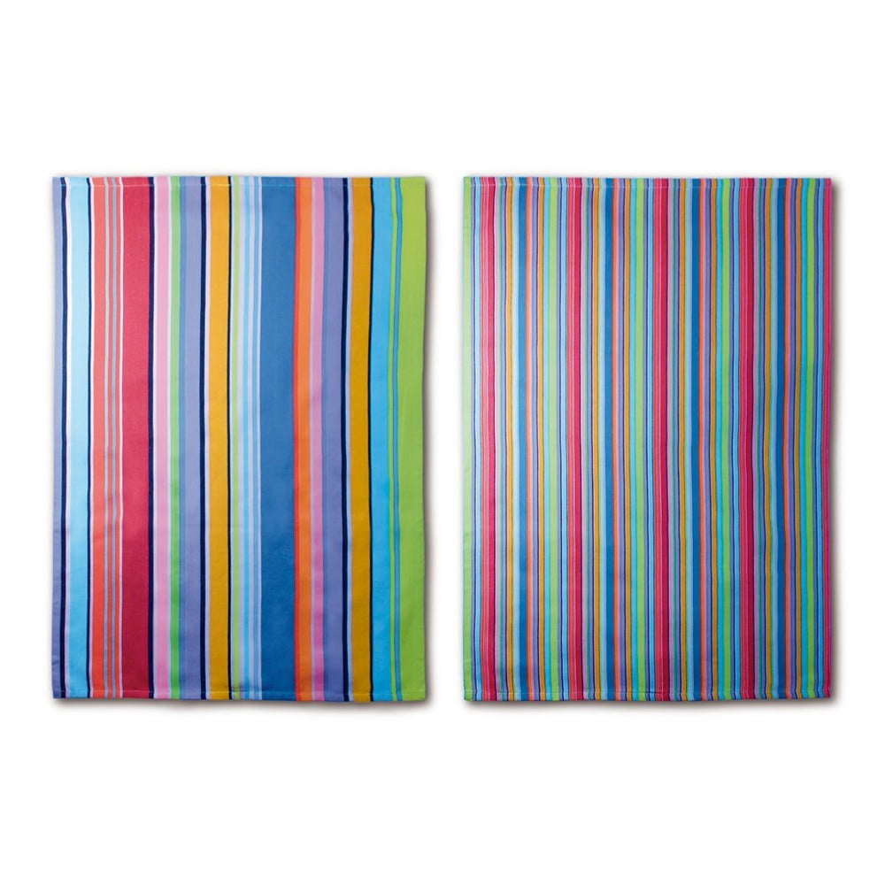 2 medvilninių rankšluosčių rinkinys Remember Purple Stripes, 70 x 50 cm