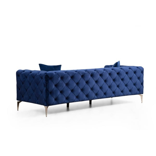 Sofa tamsiai mėlynos spalvos iš velveto 237 cm Como – Artie-image-2