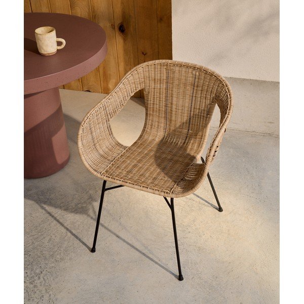 Natūralios spalvos sodo kėdė rotangas Eltiera – Kave Home-image-1