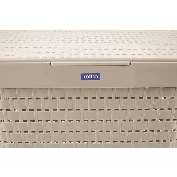 Smėlio spalvos plastikinis skalbinių krepšys 55 l Country - Rotho-image-4