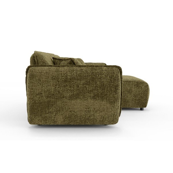 Žalios spalvos kampinė sofa iš šenilinio audinio (su dešiniuoju kampu/su gultu) Nelia – Ropez-image-3
