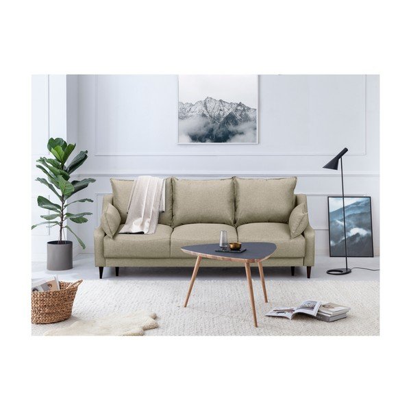 Smėlio spalvos sofa-lova su dėže Mazzini Sofas Ancolie, 215 cm-image-3