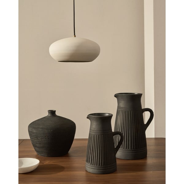 Baltos spalvos kabantis šviestuvas ø 40 cm su metaliniu gaubtu Inda – Kave Home-image-1