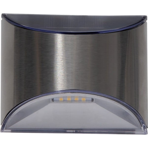 2 sieninių nerūdijančio plieno saulės LED šviestuvų rinkinys Star Trading Wally, aukštis 8 cm-image-3