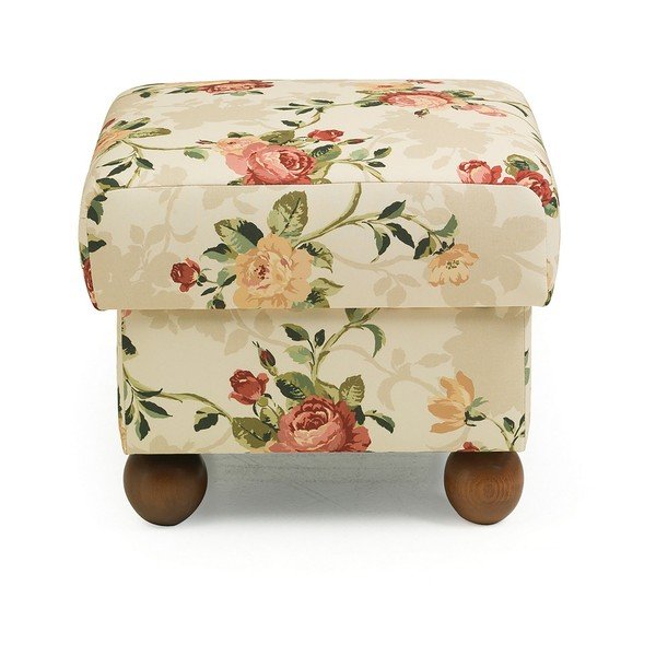 "Max Winzer Monarch Chenille Beige Floral Ottoman-image-2