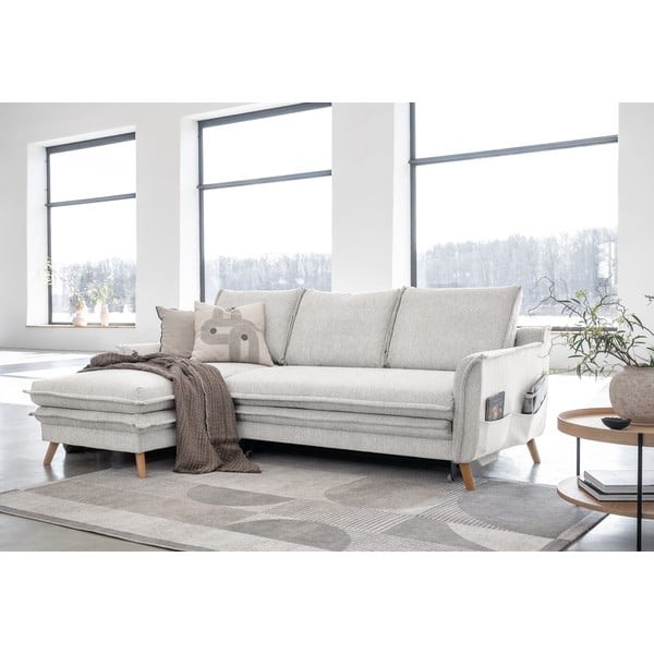 Sulankstoma kampinė sofa smėlio spalvos (su kairiuoju kampu) Charming Charlie – Miuform-image-3