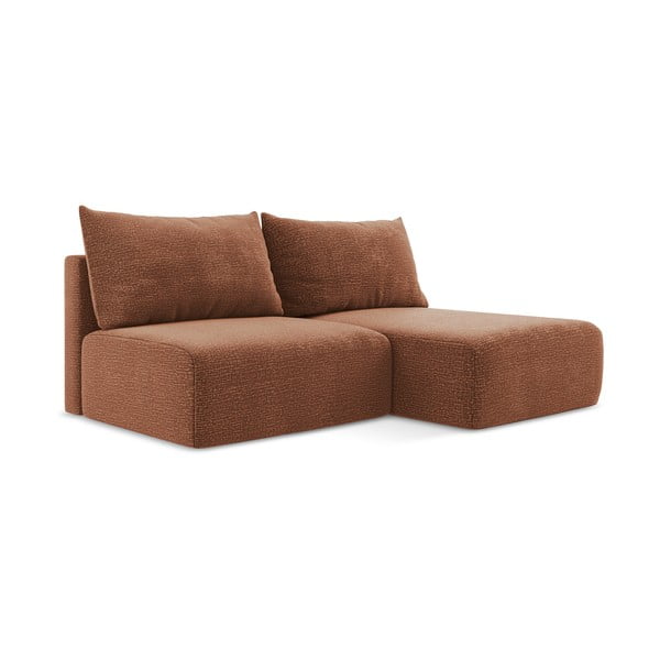Raudonos plytų spalvos sulankstoma/su sandėliavimo vieta kampinė sofa (su dešiniuoju kampu) Kalena – Makamii-image-3