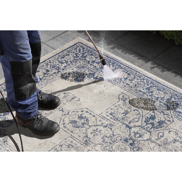 Mėlynos ir kreminės spalvos dvipusis lauko kilimas NORTHRUGS Borbon, 120 x 170 cm-image-3