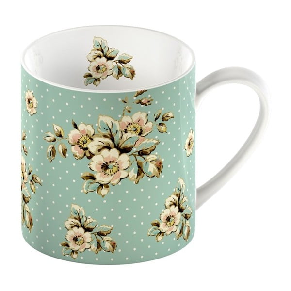 Žalias porcelianinis puodelis "Creative Tops Cottage Flower", 330 ml