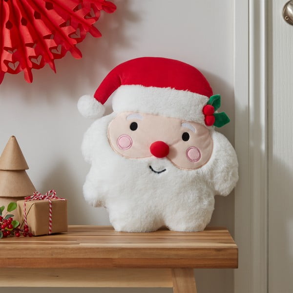 Iš pliušo dekoratyvinė pagalvėlė su Kalėdų motyvu 38x32 cm Christmas Santa – Catherine Lansfield-image-1