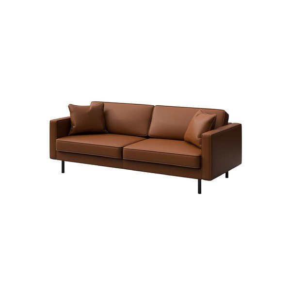 Sofa konjako rudos spalvos iš odos 207 cm Kobo – MESONICA-image-2