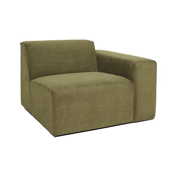 Žalios spalvos aksominės modulinės sofos elementas Scandic Sting, 101 cm, dešinysis kampas-image-2