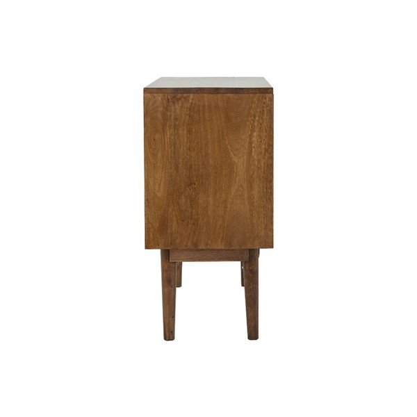 Žema šoninė spintelė iš medienos masyvo tamsiai rudos spalvos 100x80 cm Bitika – Light & Living-image-3