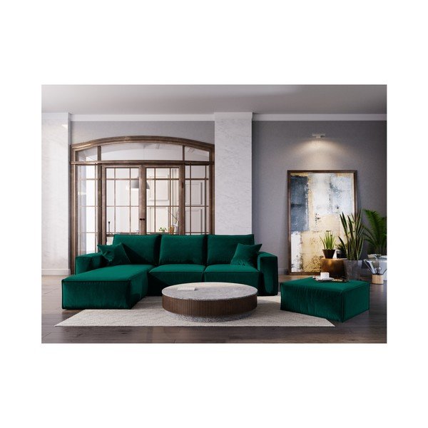 Tamsiai žalias pufas Cosmopolitan Design Florida, 65 x 65 cm-image-3