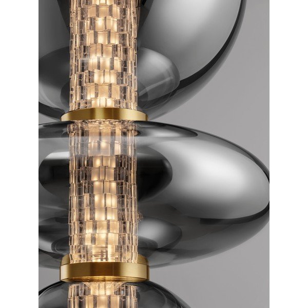 Pilkos spalvos iš metalo kabantis šviestuvas LED ø 25,5 cm su stiklo gaubtu Navi – Nova Luce-image-2