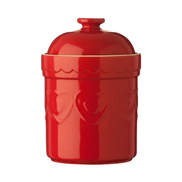 Premier Housewares Sweet Heart raudonos spalvos keramikos stiklainis, 1,5 l