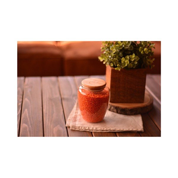 Stiklinis indelis su bambukiniu dangteliu Bambum Rella Small-image-2