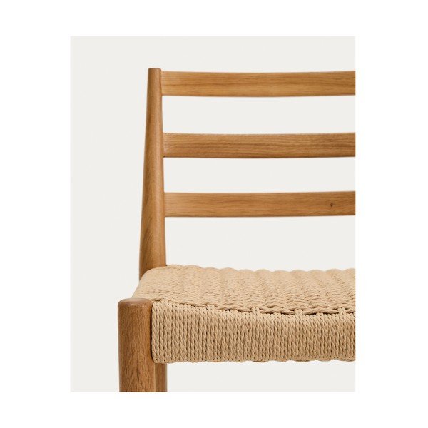 Natūralios spalvos iš ąžuolo masyvo baro taburetė (sėdynės aukštis 65 cm) Analy – Kave Home-image-4