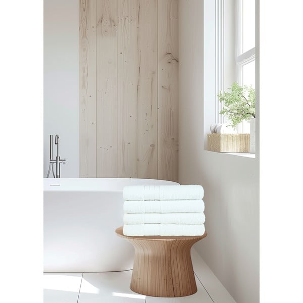 Iš frote audinio iš medvilnės rankšluosčiai baltos spalvos 4 vnt. 50x100 cm – Good Morning-image-4