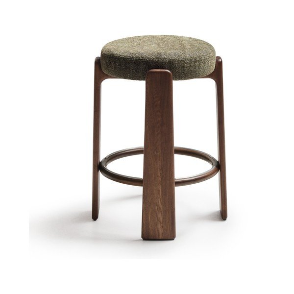Žalios spalvos/tamsios natūralios spalvos iš uosio masyvo baro taburetė (sėdynės aukštis 65 cm) Granite – Kave Home-image-2