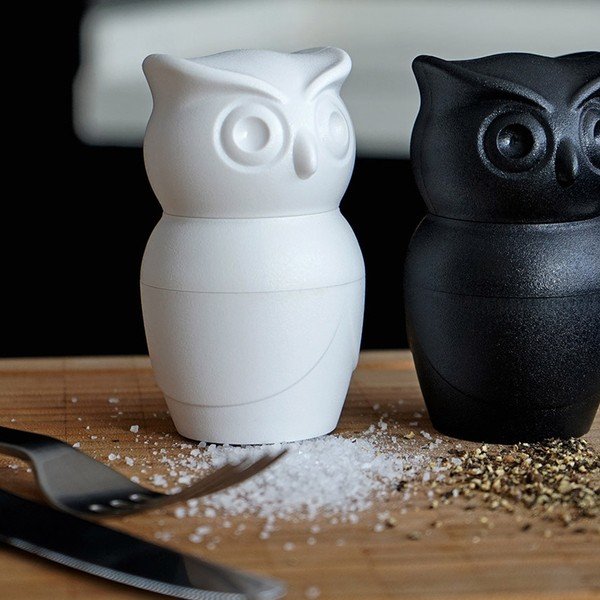 Baltas druskos malūnėlis Qualy&CO Owl-image-1