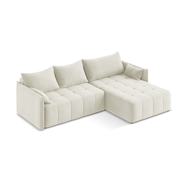 Smėlio spalvos sulankstoma/su sandėliavimo vieta kampinė sofa (su dešiniuoju kampu/su gultu) Moku – Makamii-image-3