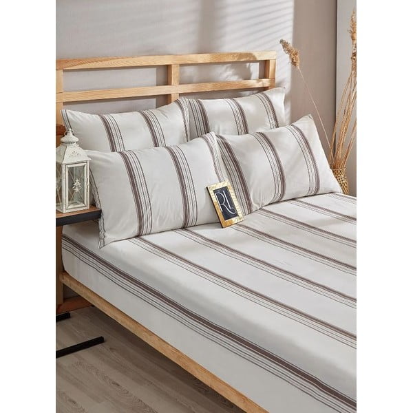 Dvigulė/itin ilga patalynė rudos spalvos/smėlio spalvos iš medvilnės 200x220 cm – Mila Home-image-1