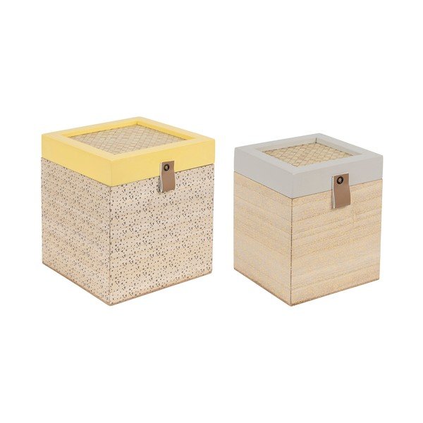 Dekoratyvinės šiaudų dėžės su dangčiu, 2 vnt. Beezz - Jardin d'Ulysse
