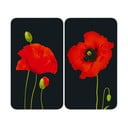 2 viryklių dangčiai iš grūdinto stiklo 52x30 cm Poppy - Maximex