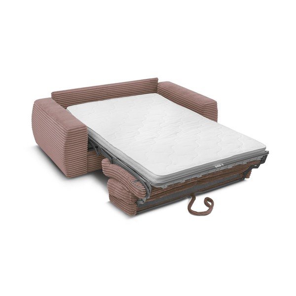 Rožinės spalvos sofa miegojimui/sulankstoma iš kordinio velveto 240 cm Hugo – Bobochic Paris-image-3